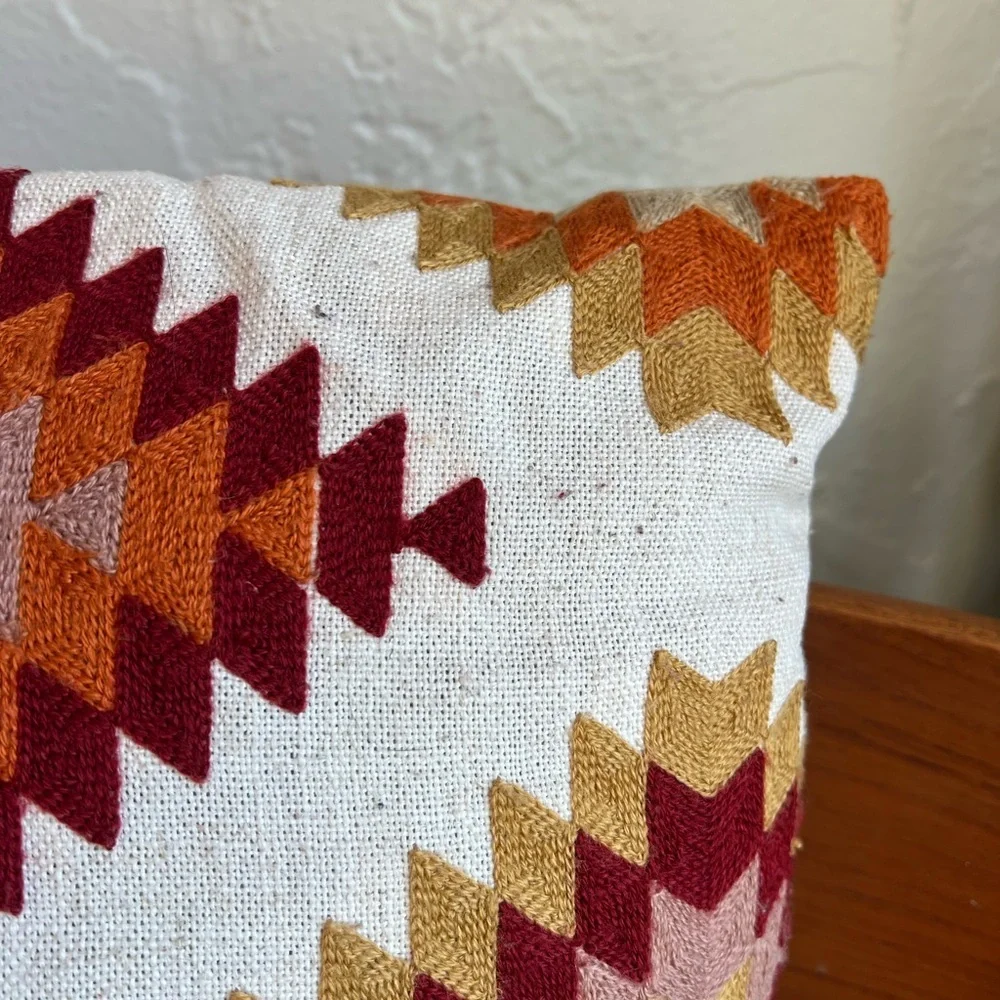 Southwestern Tribal Lumbar Pillow Boho Farmhouse Geometric Accent Cushion Décor